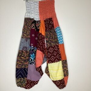 Ashley Taylor Patchwork Harem Pants Boho Yoga OS